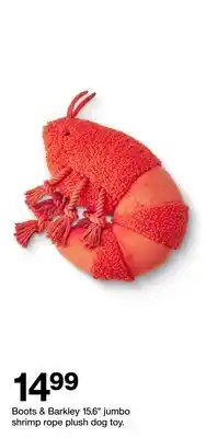 Target Boots & Barkley 15.6 jumbo shrimp rope plush dog toy offer
