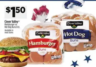 Dollar General Clover Valley Hamburger or Hot Dog Buns offer