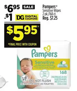 Dollar General Pampers Sensitive Wipes offer