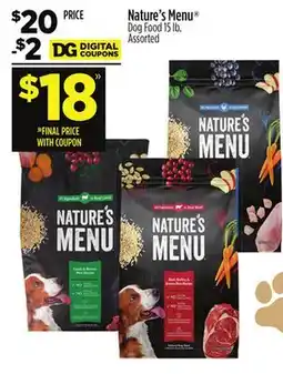 Dollar General Nature's Menu Dog Food offer