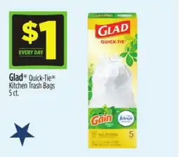 Dollar General Glad Quick-Tie Kitchen Trash Bags offer