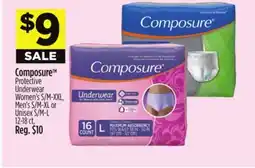 Dollar General Composure Protective Underwear Women's S/M-XXL, Men's S/M-XL or Unisex S/M-L 12 offer