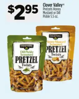Dollar General Clover Valley Pretzels Honey Mustard or Dill Pickle offer