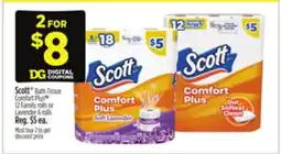 Dollar General Scott Bath Tissue Comfort Plus or Lavender offer