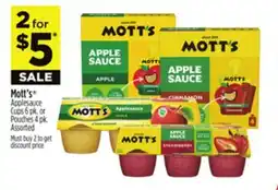 Dollar General Mott's Applesauce Cups 6 pk. or Pouches 4 pk offer
