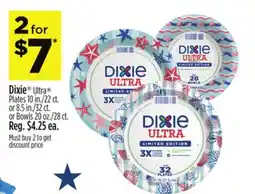 Dollar General Dixie Ultra Plates 10 in./22 ct. or 8.5 in./32 ct. or Bowls 20 oz./28 ct offer