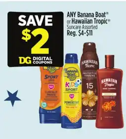 Dollar General ANY Banana Boat or Hawaiian Tropic Suncare offer