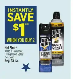 Dollar General Hot Shot Wasp & Hornet or Flying Insect Spray offer