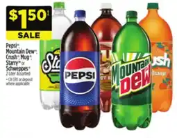 Dollar General Pepsi, Mountain Dew, Crush, Mug, Starry or Schwepps offer