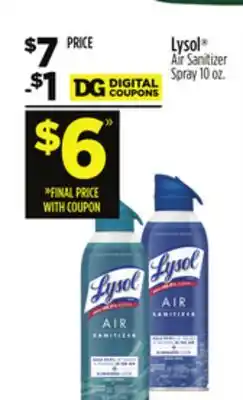 Dollar General Lysol Air Sanitizer Spray offer
