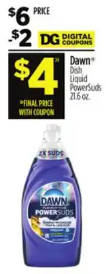 Dollar General Dawn Dish Liquid PowerSuds offer