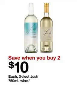 Target Select Josh 750mL wine offer