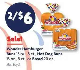 Family Dollar Wonder Hamburger Buns offer