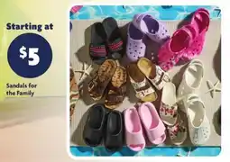 Family Dollar Sandals for the Family offer