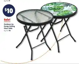 Family Dollar Outdoors by Design Folding Glass Table offer