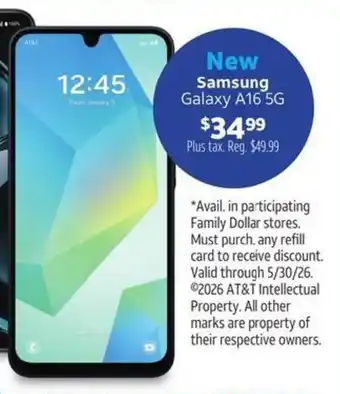 Family Dollar Samsung Galaxy A16 5G offer