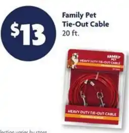 Family Dollar Family Pet Tie Out Cable offer