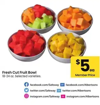 Albertsons Fresh Cut Fruit Bowl offer