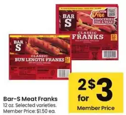 Albertsons Bar S Meat Franks offer