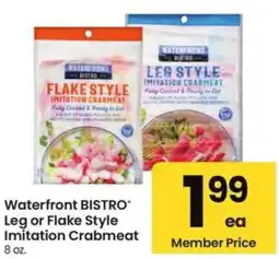 Albertsons Waterfront bistro leg or flake style imitation crabmeat offer