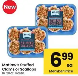 Albertsons Matlaws Stuffed Clams or Scallops offer