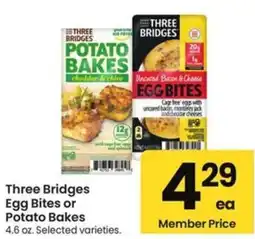 Albertsons Three Bridges Egg Bites or Potato Bakes offer