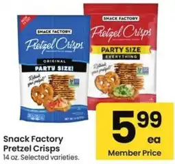Albertsons Snack Factory Pretzel Crisps offer