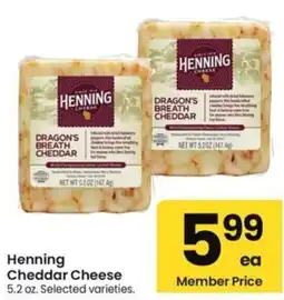 Albertsons Henning Cheddar Cheese offer