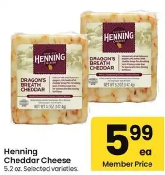 Albertsons Henning Cheddar Cheese offer