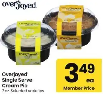 Albertsons Overjoyed Single Serve Cream Pie offer