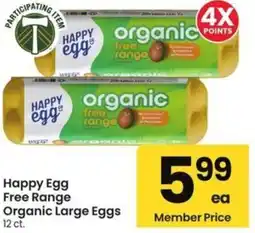 Albertsons Happy Egg Free Range Organic Large Eggs offer