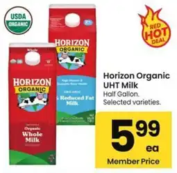 Albertsons Horizon organic uht milk offer