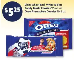 Family Dollar Chips Ahoy! Red, White & Blue Candy Blasts Cookies 9.5 oz. or Oreo Firecrackers Cookies 11.46 oz offer