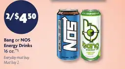 Family Dollar Bang or NOS Energy Drinks offer