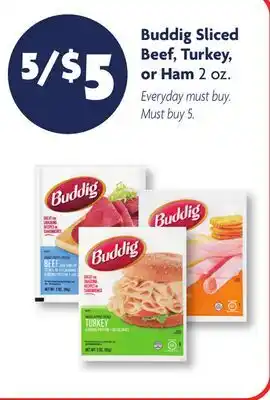 Family Dollar Buddig Sliced Beef, Turkey, or Ham offer