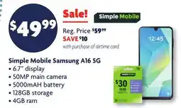Family Dollar Simple Mobile Samsung A16 offer