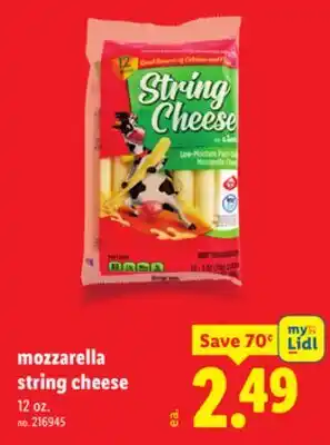 Lidl mozzarella string cheese offer