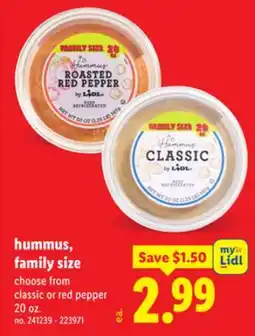 Lidl hummus, family size offer