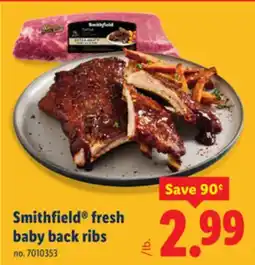 Lidl Smithfield fresh baby back ribs offer