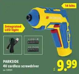 Lidl PARKSIDE 4V cordless screwdriver offer