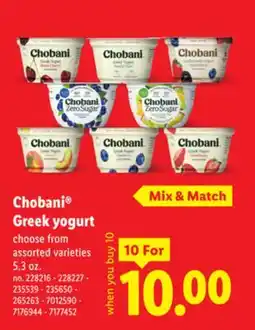 Lidl Chobani Greek yogurt offer