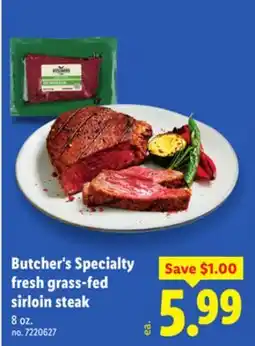 Lidl Butcher's Specialty fresh grass-fed sirloin steak offer