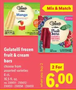 Lidl Gelatelli frozen fruit & cream bars offer