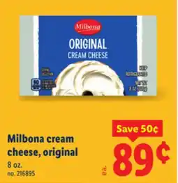 Lidl Milbona cream cheese, original offer