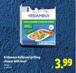 Lidl Eridanous halloumi grilling cheese with basil offer
