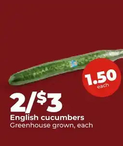 Hy-Vee English cucumbers offer