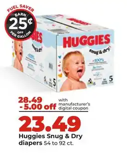 Hy-Vee Huggies Snug & Dry diapers offer
