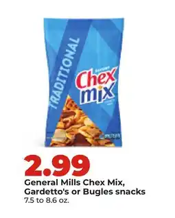 Hy-Vee General Mills Chex Mix, Gardetto's or Bugles snacks offer