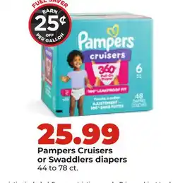Hy-Vee Pampers Cruisers or Swaddlers diapers offer