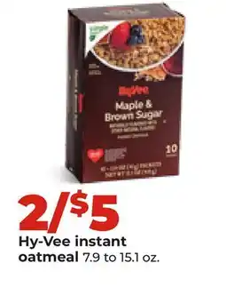 Hy-Vee Hy-Vee instant oatmeal offer